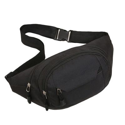 Men's Phone Waist Bag for Running and Sports, Multifunctional Canvas Hip Pack, Large Capacity, Black, One Size