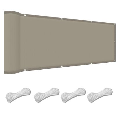 Sun Shade Sail 150 x 350 cm, Khaki, PES UV-Protection Fabric with Rope