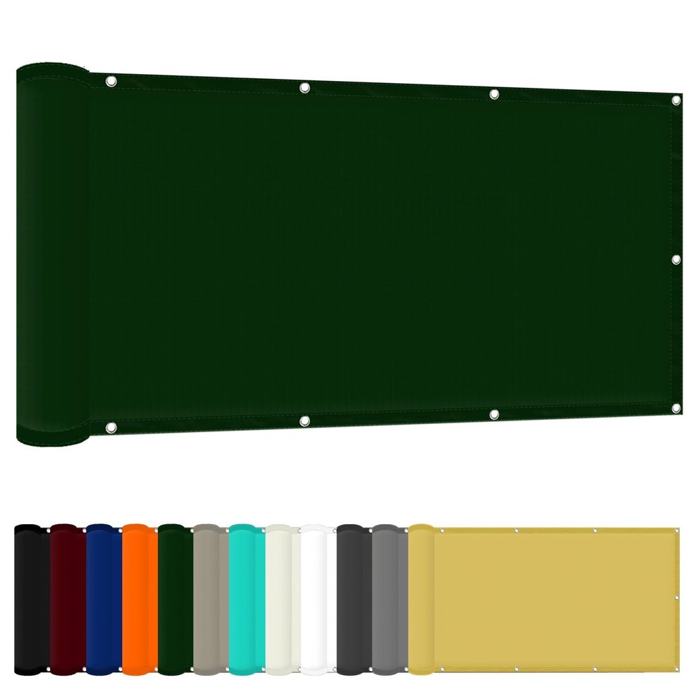 Shade Sail 90 x 300 cm, PES Windbreak, Dark Green