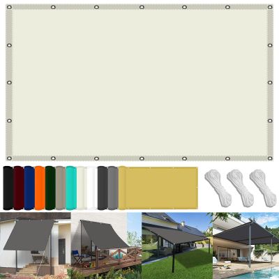 Rectangular Shade Sail with Eyelets, 85 x 450 cm, Ivory