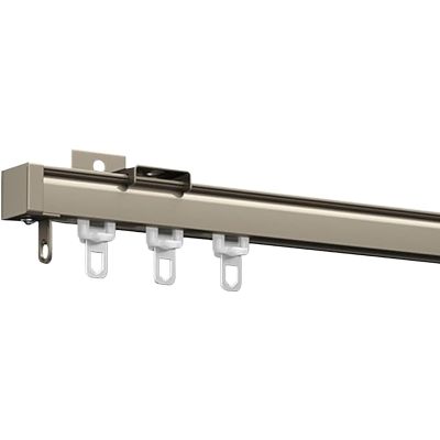 50–600 cm Curtain Track, Heavy-Duty Ceiling Curtain Rail System, Aluminum Track with Accessories, Ceiling or Wall Mount (Champagne)