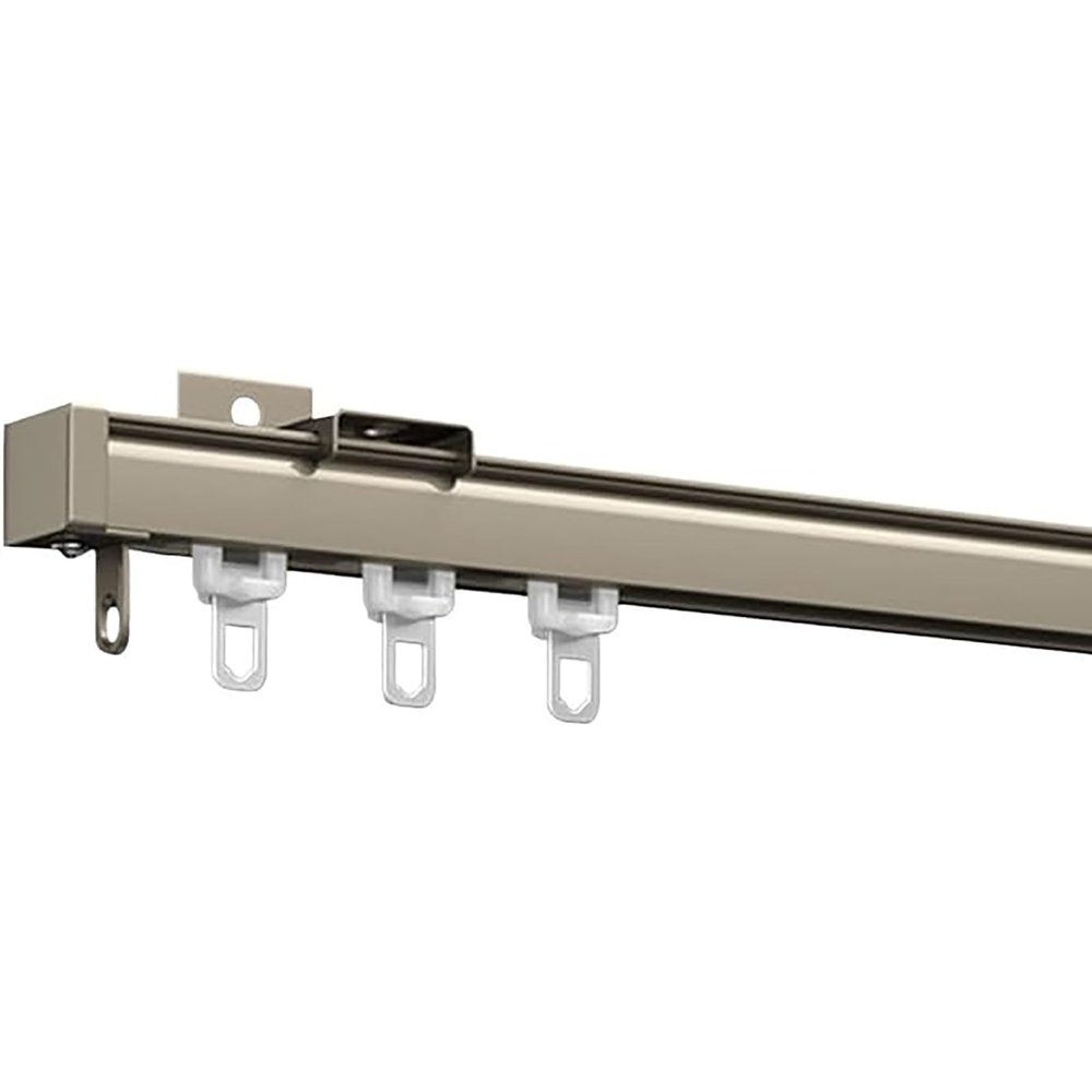 50–600 cm Curtain Track, Heavy-Duty Ceiling Curtain Rail System, Aluminum Track with Accessories, Ceiling or Wall Mount (Champagne)