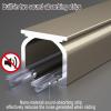 50–600 cm Curtain Track, Heavy-Duty Ceiling Curtain Rail System, Aluminum Track with Accessories, Ceiling or Wall Mount (Champagne) view 3