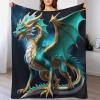PAZZK Flying Dinosaur Flannel Throw Blanket, 130 x 150 cm view 1