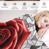 PAZZK Pink Flannel Throw Blanket, Soft Fleece Sofa Blanket, 140 x 180 cm view 3