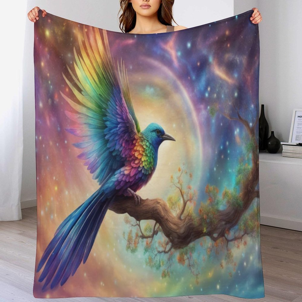 PAZZK Bird Anime Characters Flannel Blanket, Soft Plush Throw, 100 x 130 cm