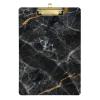 Black Marble Plastic Acrylic Clipboard, Low-Profile Silver Clip, A4, 31.8 x 22.9 cm view 2