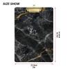 Black Marble Plastic Acrylic Clipboard, Low-Profile Silver Clip, A4, 31.8 x 22.9 cm view 3