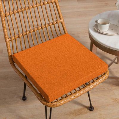 Garden Chair Cushion, 5/8 cm Thick, Indoor and Outdoor, 55 x 55 x 8 cm, Orange
