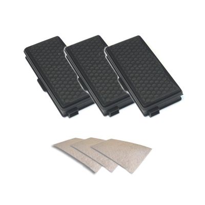 3 HEPA Filters + 3 Motor Protection Filters for Miele S 8340 and S 8360