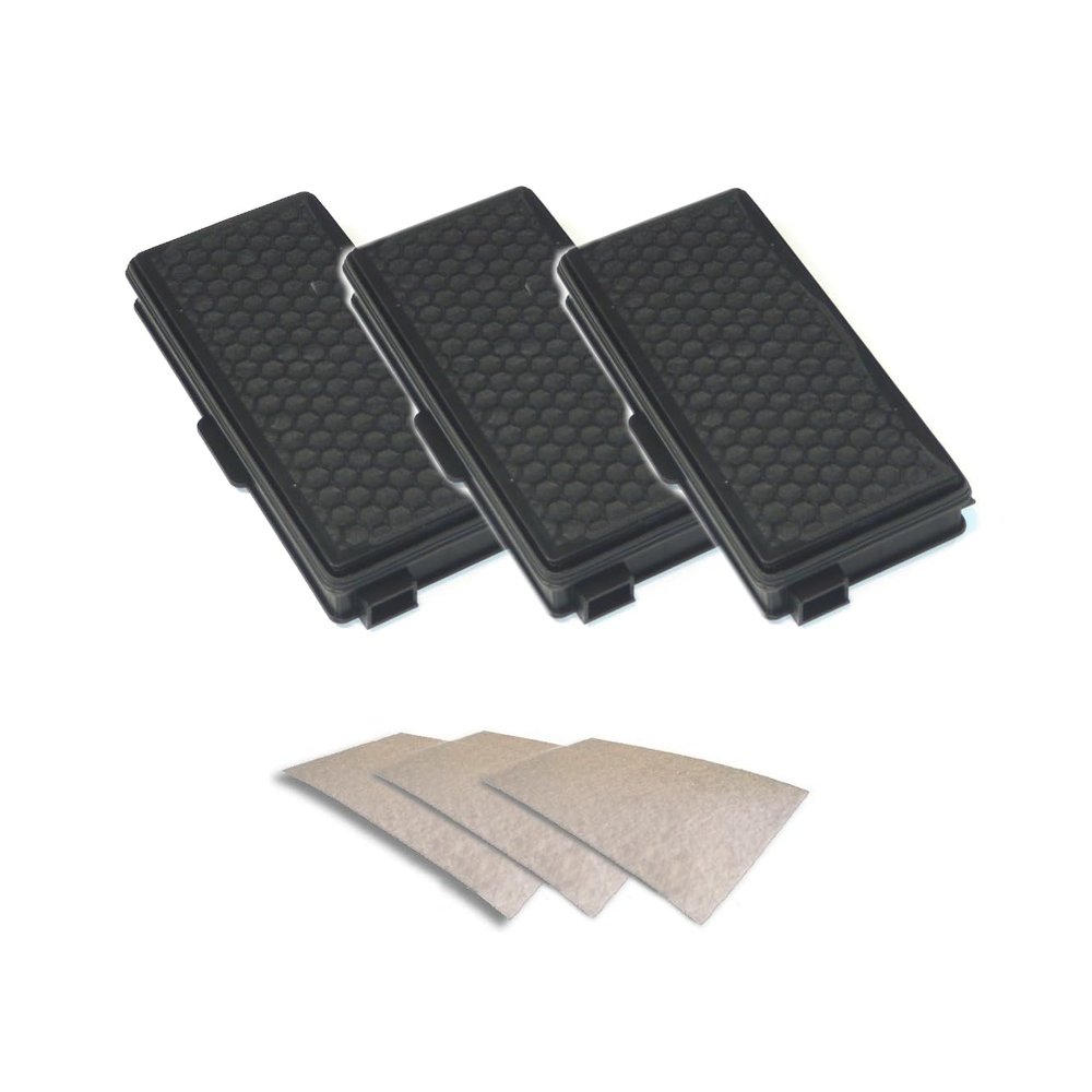 3 HEPA Filters + 3 Motor Protection Filters for Miele S 8340 and S 8360