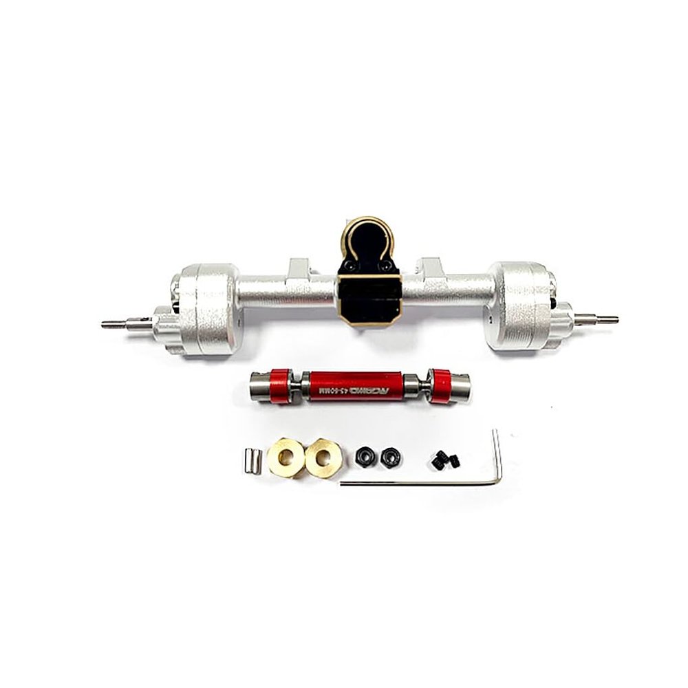 BEALIFE Front and Rear Axle for 1/24 ECX Barrage, Aluminum Alloy, Silver