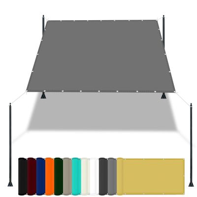 Rectangular Sun Shade Sail 2 x 4 m, Waterproof, UV-Protective Polyester, Light Gray