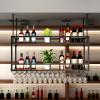 Adjustable Hanging Ceiling Wine Rack with Glass Holder view 3