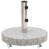Gecheer 30 kg Granite Patio Umbrella Stand with 4 Wheels, Round, Gray view 2