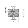 Type C M6 25 x 25 mm Rubber Buffer view 2