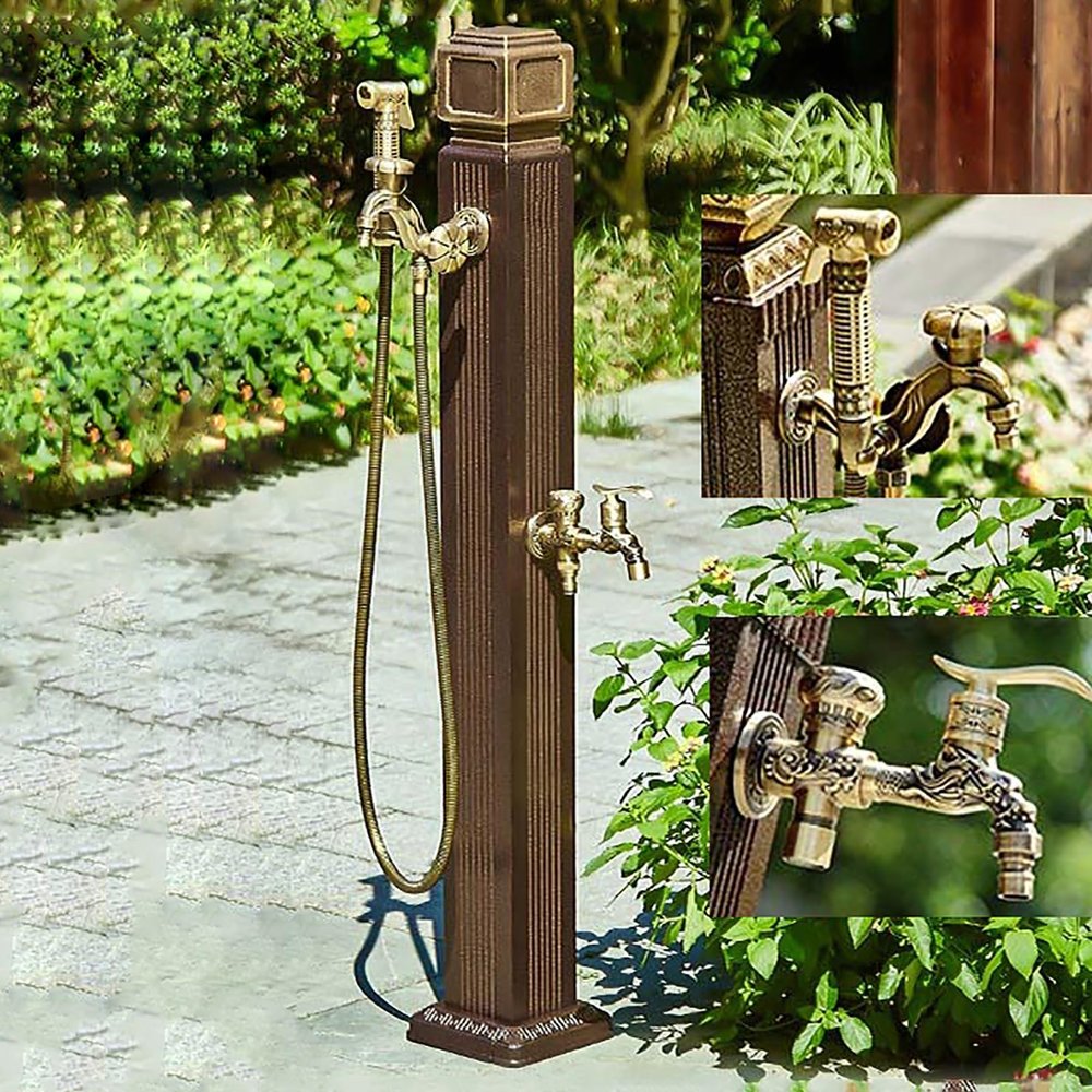 XRRJFYH Garden Water Column with Faucet and Spray Gun, 110 cm