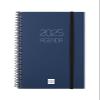 Finocam 2025 Weekly Planner, Spiral-Bound, Opaque, Landscape, Spanish, Blue view 1