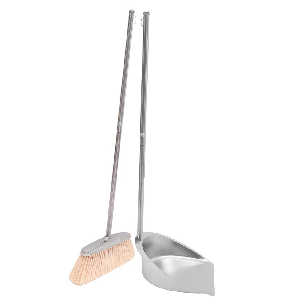 MOBUTOFU Broom and Dustpan Set with Long Handles