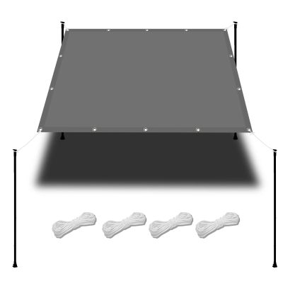 Waterproof Sun Shade Sail 2.7 x 5.7 m, Light Gray