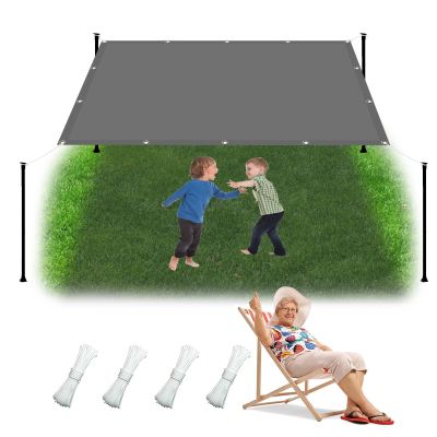Waterproof Shade Sail with Eyelets, 2.2 x 4.4 m, Light Gray