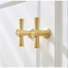 Vintage Cabinet and Drawer Pulls, 2-Piece Set, Solid Brass, Single-Hole, Gold Retro, 68 mm view 4