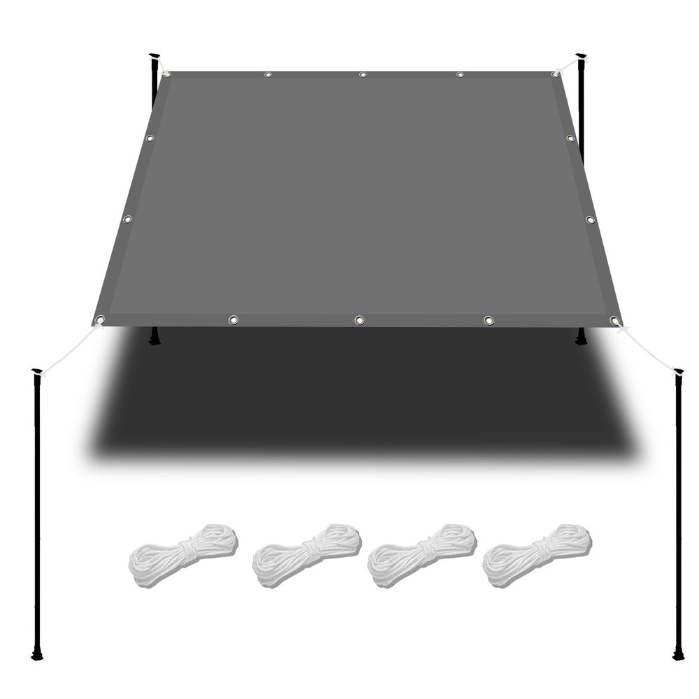 1.1 x 4.2 m Waterproof Shade Sail, Balcony Privacy Screen, Tear-Resistant Polyester, UV Protection, Light Gray