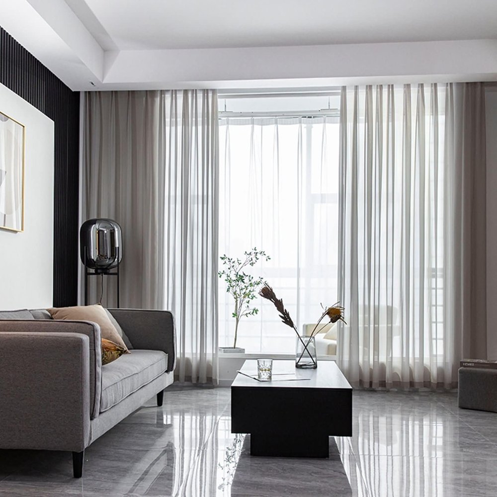 Homxi Light-Blocking Curtains, 2-Pack, Gray, 54 x 63 in