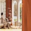 Homxi Light-Blocking Kitchen Curtains, 2-Pack, Orange, 38 x 63 in view 2