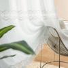 Homxi 2-Piece White Voile Lace Curtain Set, 107W x 244H cm Each, Grommet Top view 3