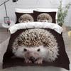 VULORA Hedgehog Duvet Cover Set 135 x 200 cm, 100% Microfiber, Zipper, 3D Animal Print view 2