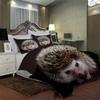 VULORA Hedgehog Duvet Cover Set 135 x 200 cm, 100% Microfiber, Zipper, 3D Animal Print view 3