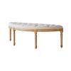 HASMI Bedroom Ottoman, Rustic Vintage Oak Curved Bench view 1