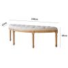 HASMI Bedroom Ottoman, Rustic Vintage Oak Curved Bench view 2