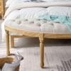 HASMI Bedroom Ottoman, Rustic Vintage Oak Curved Bench view 4