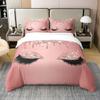 Loussiesd Eyelash 100% Cotton Duvet Cover Set, 200 x 200 cm, Pink Princess Style, Breathable, No Glitter or Sequins view 1