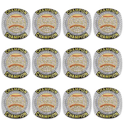 guancrown Baseball Championship Ring Trophy Award, 12-Pack, Size 8