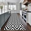 XQKXHZ Black and White Geometric Runner Rug, Soft, Washable, Non-Slip view 1