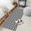 XQKXHZ Black and White Geometric Runner Rug, Soft, Washable, Non-Slip view 3