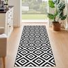 XQKXHZ Black and White Geometric Runner Rug, Soft, Washable, Non-Slip view 4