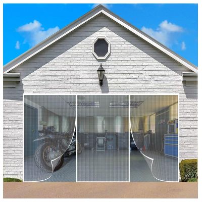 Magnetic Insect Screen Door, 245 x 215 cm, Full-Frame Hook-and-Loop Fastener, White