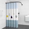 No-Drill Black L-Shaped Curved Stainless Steel Shower Curtain Rod, 70–95 x 105–165 cm view 1