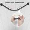 No-Drill Black L-Shaped Curved Stainless Steel Shower Curtain Rod, 70–95 x 105–165 cm view 4