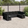 SECOLI Rattan Outdoor Lounge Set with Storage, Black, 9-Piece, Type 46 view 1
