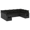 SECOLI Rattan Outdoor Lounge Set with Storage, Black, 9-Piece, Type 46 view 2