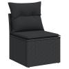 SECOLI Rattan Outdoor Lounge Set with Storage, Black, 9-Piece, Type 46 view 4