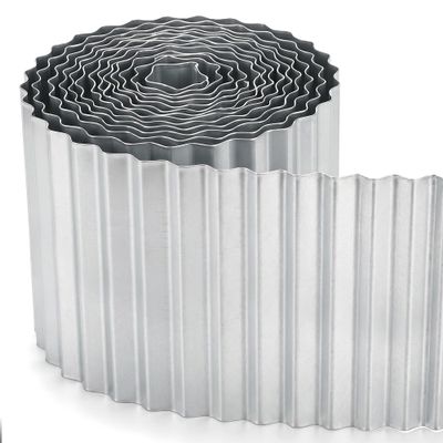 JonesHouseDeco 6 m Galvanized Metal Lawn Edging, Flexible Lawn Stopper Roll, H25.4 cm