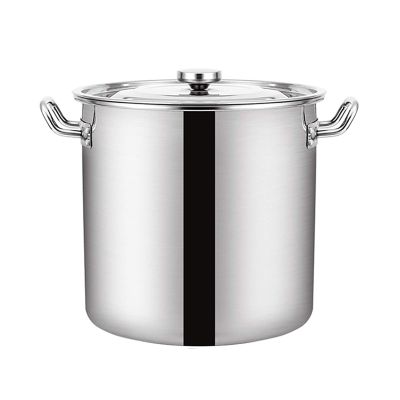 WJFLUCK Large Stainless Steel 304 Stockpot, 25 cm Diameter, 25 cm Height, 12 L