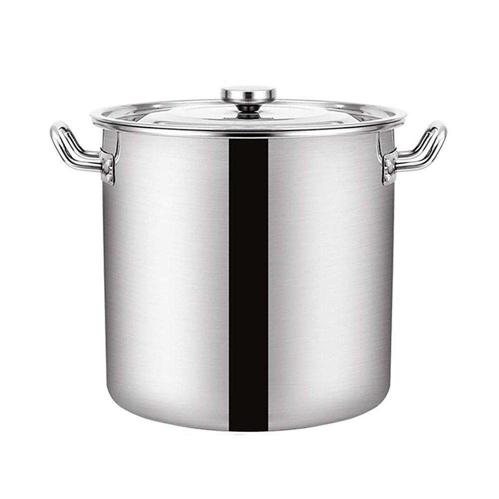 WJFLUCK Large Stainless Steel 304 Stockpot, 25 cm Diameter, 25 cm Height, 12 L