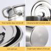 WJFLUCK Large Stainless Steel 304 Stockpot, 25 cm Diameter, 25 cm Height, 12 L view 3